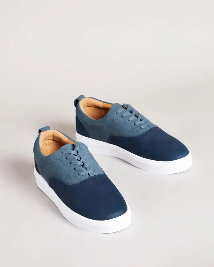 Nubuck Casual Trainers Blue Men Ted Baker Sneakers