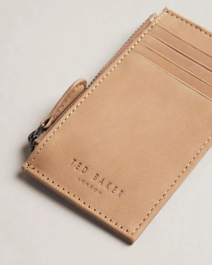 Nubuck Leather Card Holder Brown WomenMen Ted Baker Wallets and Card Holders