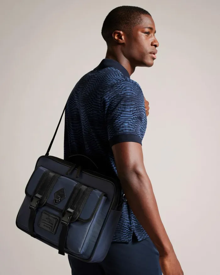 Nylon Document Bag Navy Men Ted Baker Document Bags