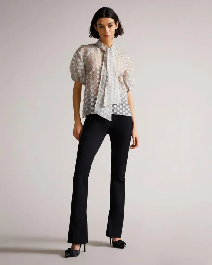 Organza Spot Pussy Bow Blouse White Women Ted Baker Tops and TShirts Organza Spot Pussy Bow Blouse White Women Ted Baker Tops and TShirts