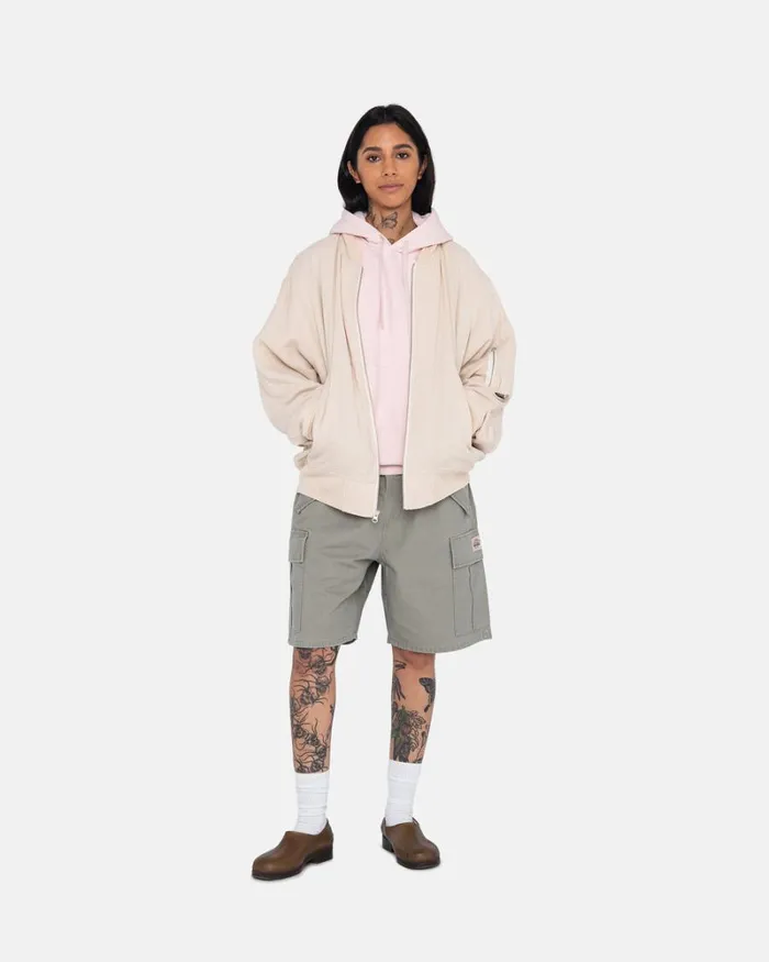 Outerwear Men Stussy LINEN BEACH BOMBER Natural Outerwear Men Stussy LINEN BEACH BOMBER Natural