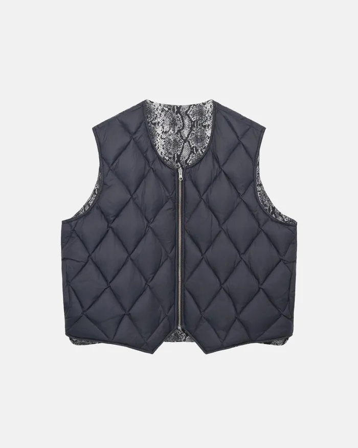 Outerwear Men Stussy PYTHON REVERSIBLE VEST Bone Outerwear Men Stussy PYTHON REVERSIBLE VEST Bone