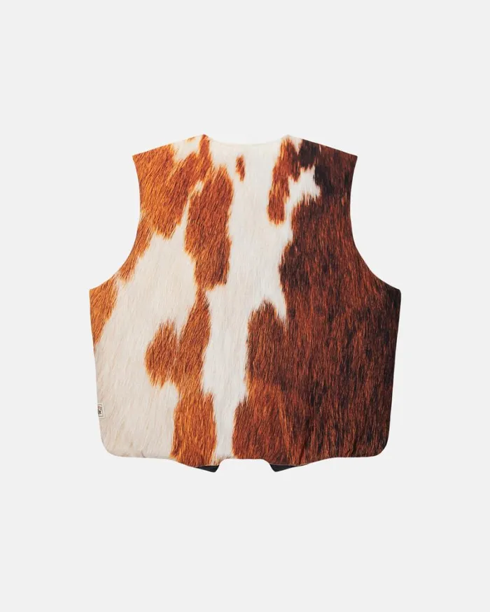 Outerwear Men Stussy REVERSIBLE QUILTED VEST Cowhide Outerwear Men Stussy REVERSIBLE QUILTED VEST Cowhide