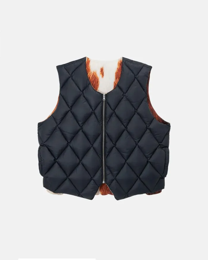 Outerwear Men Stussy REVERSIBLE QUILTED VEST Cowhide Outerwear Men Stussy REVERSIBLE QUILTED VEST Cowhide