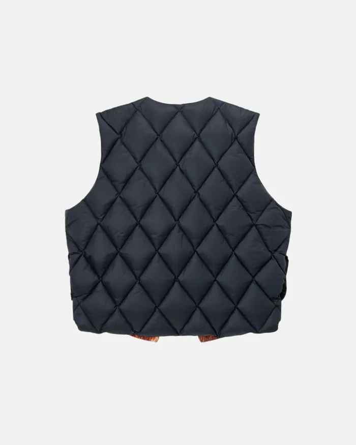 Outerwear Men Stussy REVERSIBLE QUILTED VEST Cowhide Outerwear Men Stussy REVERSIBLE QUILTED VEST Cowhide