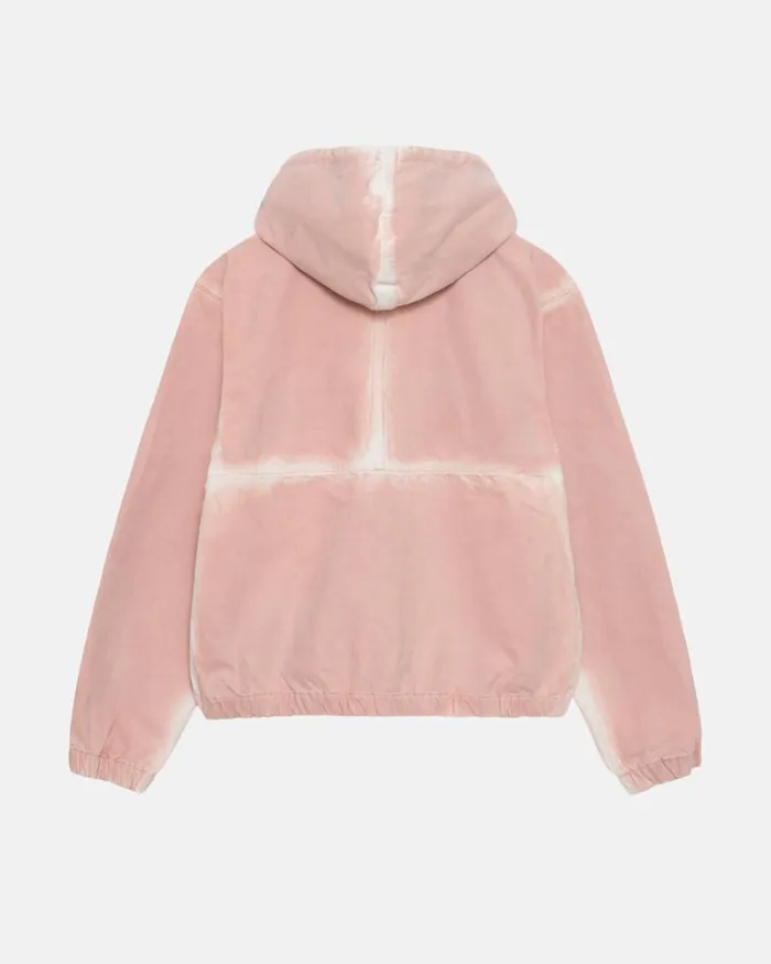 Outerwear Men Stussy SPRAY DYE HOODED WORK JACKET Faded Pink Outerwear Men Stussy SPRAY DYE HOODED WORK JACKET Faded Pink