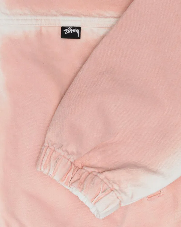Outerwear Men Stussy SPRAY DYE HOODED WORK JACKET Faded Pink Outerwear Men Stussy SPRAY DYE HOODED WORK JACKET Faded Pink