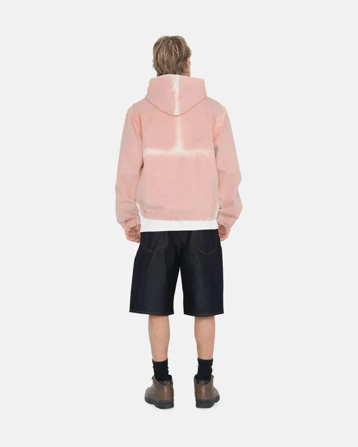 Outerwear Men Stussy SPRAY DYE HOODED WORK JACKET Faded Pink Outerwear Men Stussy SPRAY DYE HOODED WORK JACKET Faded Pink