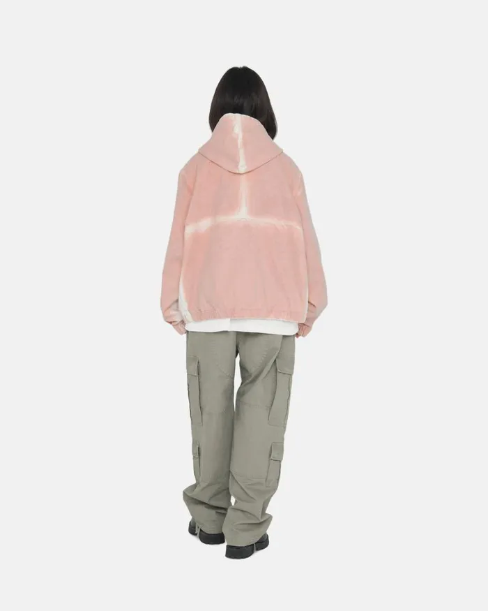 Outerwear Men Stussy SPRAY DYE HOODED WORK JACKET Faded Pink Outerwear Men Stussy SPRAY DYE HOODED WORK JACKET Faded Pink