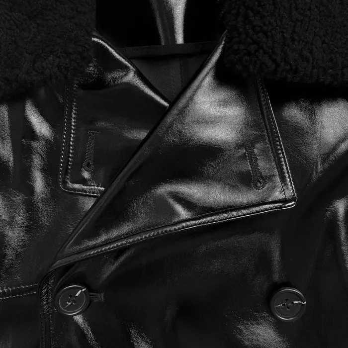 Outerwear Woman SelfPortrait Black Patent Coat Outerwear Woman SelfPortrait Black Patent Coat
