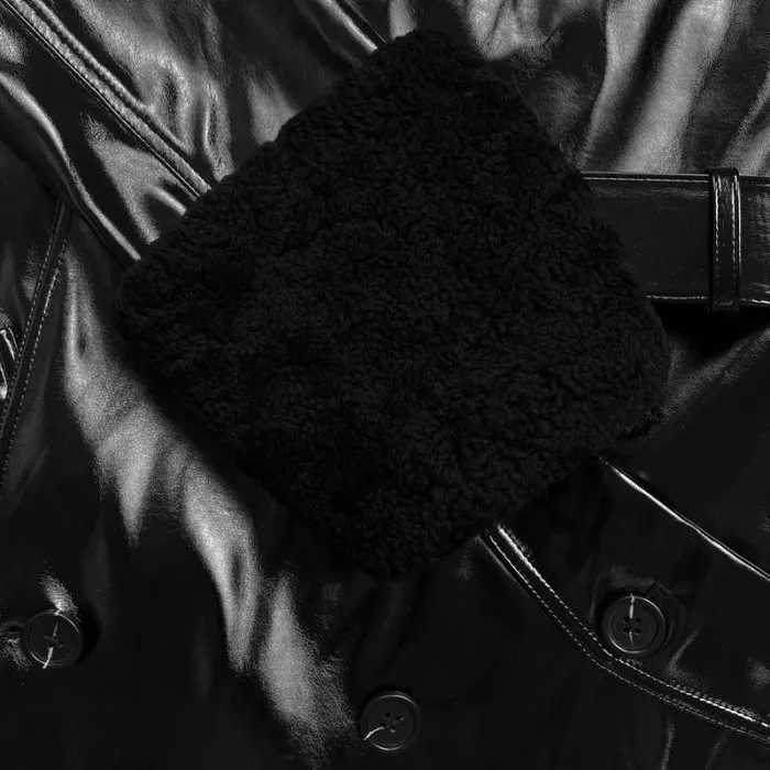 Outerwear Woman SelfPortrait Black Patent Coat Outerwear Woman SelfPortrait Black Patent Coat