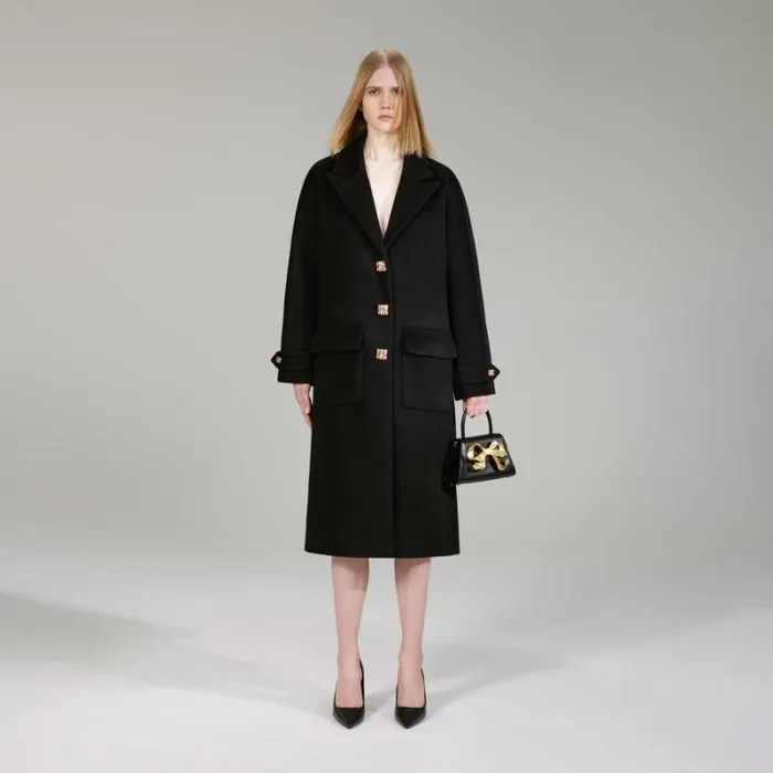 Outerwear Woman SelfPortrait Black Wool Coat