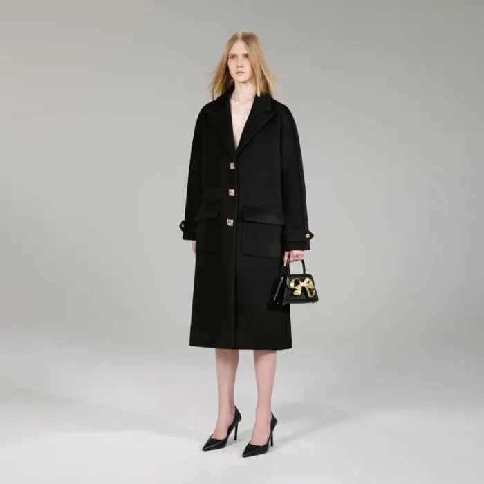 Outerwear Woman SelfPortrait Black Wool Coat Outerwear Woman SelfPortrait Black Wool Coat