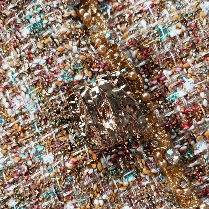 Outerwear Woman SelfPortrait Gold Tinsel Boucl Jacket Outerwear Woman SelfPortrait Gold Tinsel Boucl Jacket