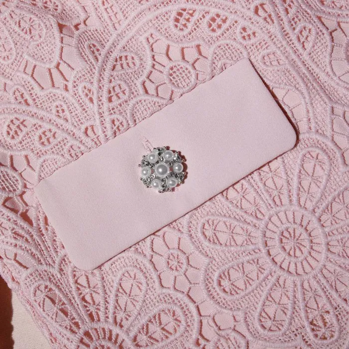 Outerwear Woman SelfPortrait Pink Guipure Lace Jacket Outerwear Woman SelfPortrait Pink Guipure Lace Jacket
