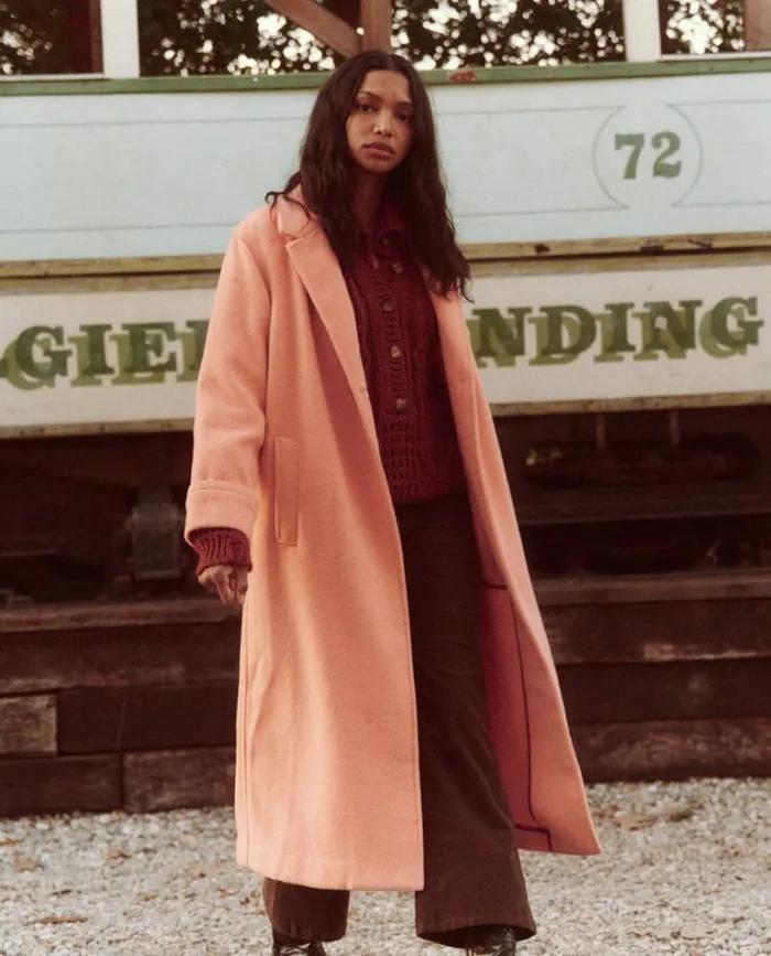 Outerwear Women039s The Great The Nomad Coat Bright Peach