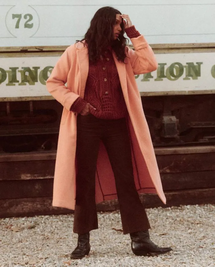 Outerwear Women039s The Great The Nomad Coat Bright Peach