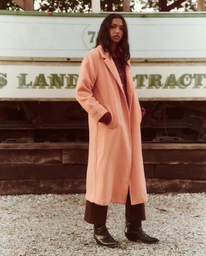 Outerwear Women039s The Great The Nomad Coat Bright Peach