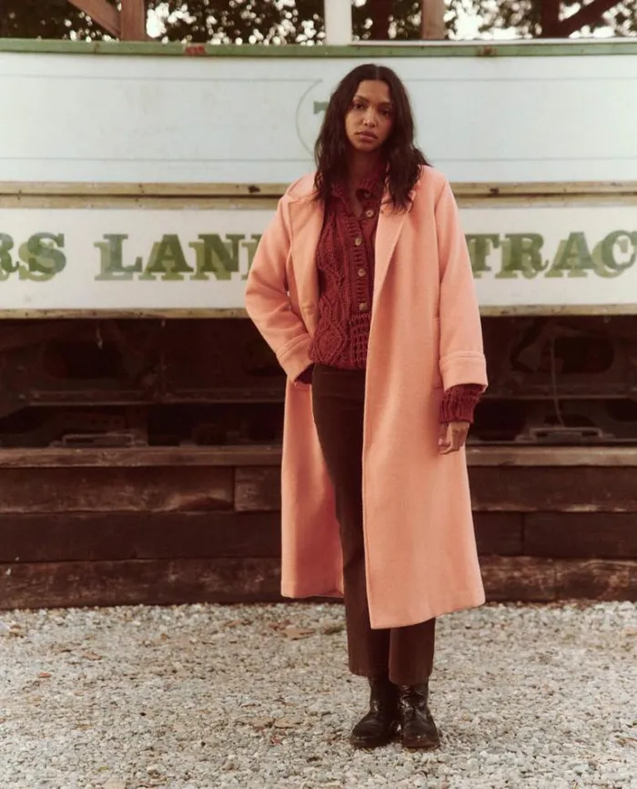 Outerwear Women039s The Great The Nomad Coat Bright Peach
