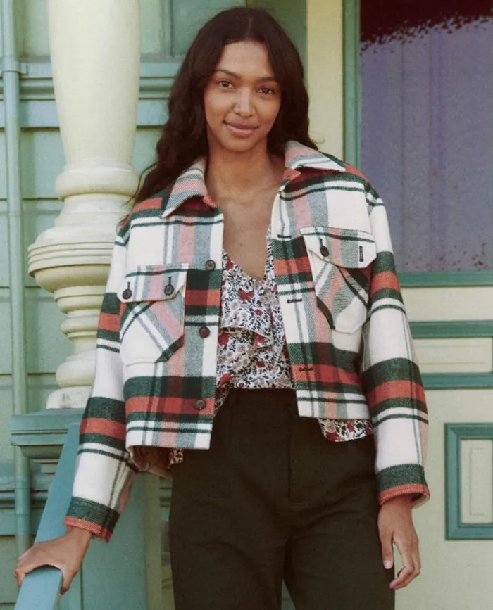 Outerwear Women039s The Great The Smith Jacket Great Barrier Plaid