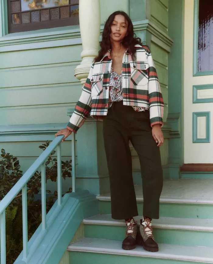 Outerwear Women039s The Great The Smith Jacket Great Barrier Plaid