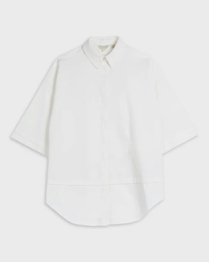Oversized 34 Length Sleeve Shirt White Women Ted Baker Tops and TShirts