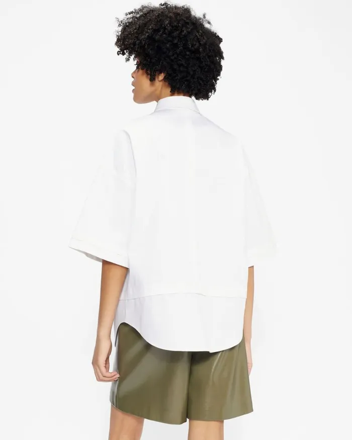 Oversized 34 Length Sleeve Shirt White Women Ted Baker Tops and TShirts Oversized 34 Length Sleeve Shirt White Women Ted Baker Tops and TShirts