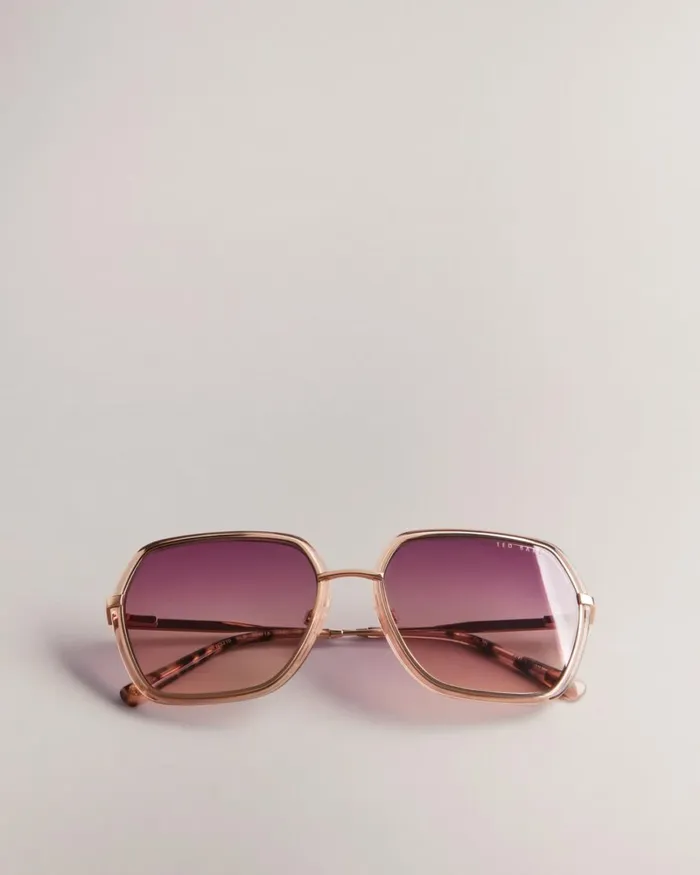 Oversized Hexagon Frame Sunglasses Rosegold Color Women Ted Baker Sunglasses Oversized Hexagon Frame Sunglasses Rosegold Color Women Ted Baker Sunglasses