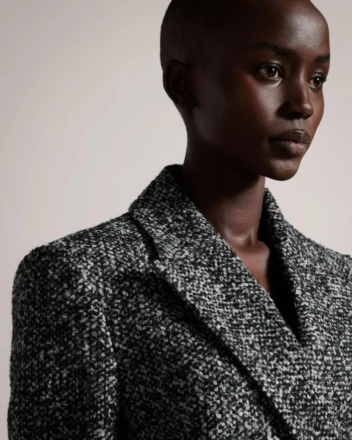 Oversized Marled Blazer Coat Black Women Ted Baker Clothing Oversized Marled Blazer Coat Black Women Ted Baker Clothing