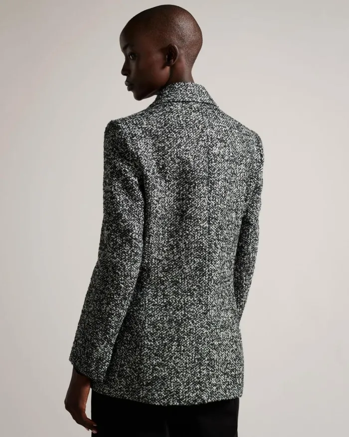Oversized Marled Blazer Coat Black Women Ted Baker Clothing Oversized Marled Blazer Coat Black Women Ted Baker Clothing