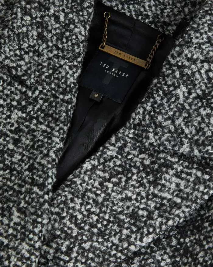 Oversized Marled Blazer Coat Black Women Ted Baker Clothing Oversized Marled Blazer Coat Black Women Ted Baker Clothing