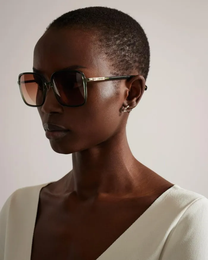 Oversized Square Frame Sunglasses Green Women Ted Baker Sunglasses Oversized Square Frame Sunglasses Green Women Ted Baker Sunglasses