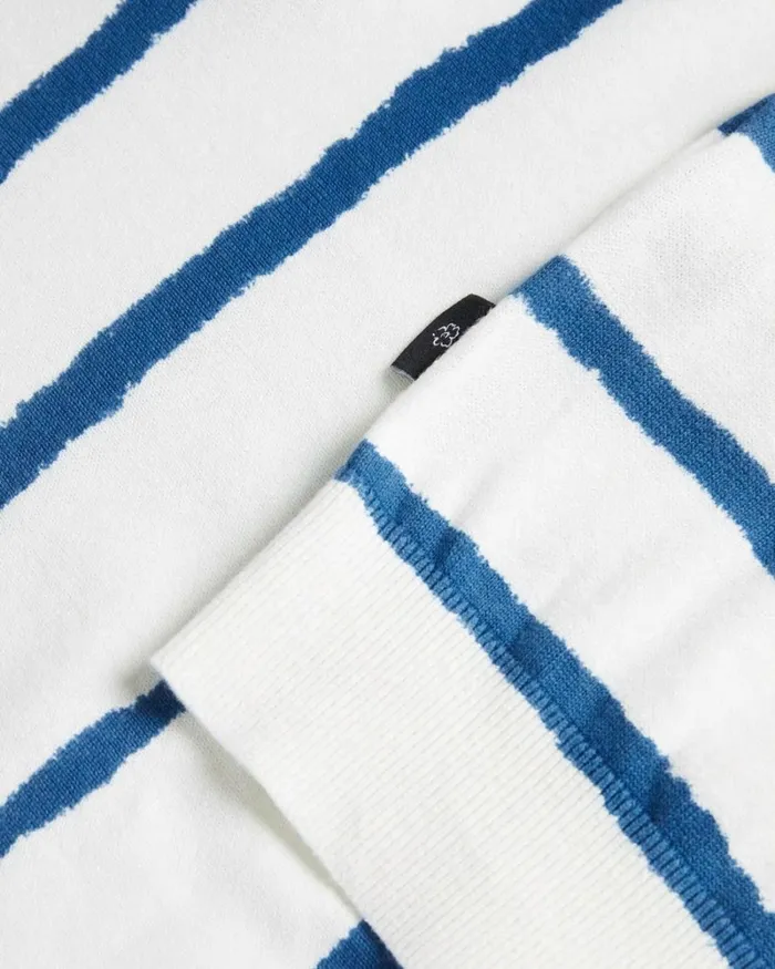 Painted Stripe Knitted Polo Shirt Ecru Men Ted Baker Tops Painted Stripe Knitted Polo Shirt Ecru Men Ted Baker Tops