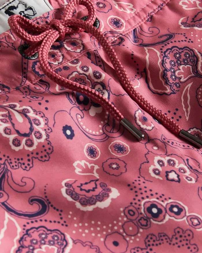 Paisley Printed Swim Shorts Pink Men Ted Baker Clothing
