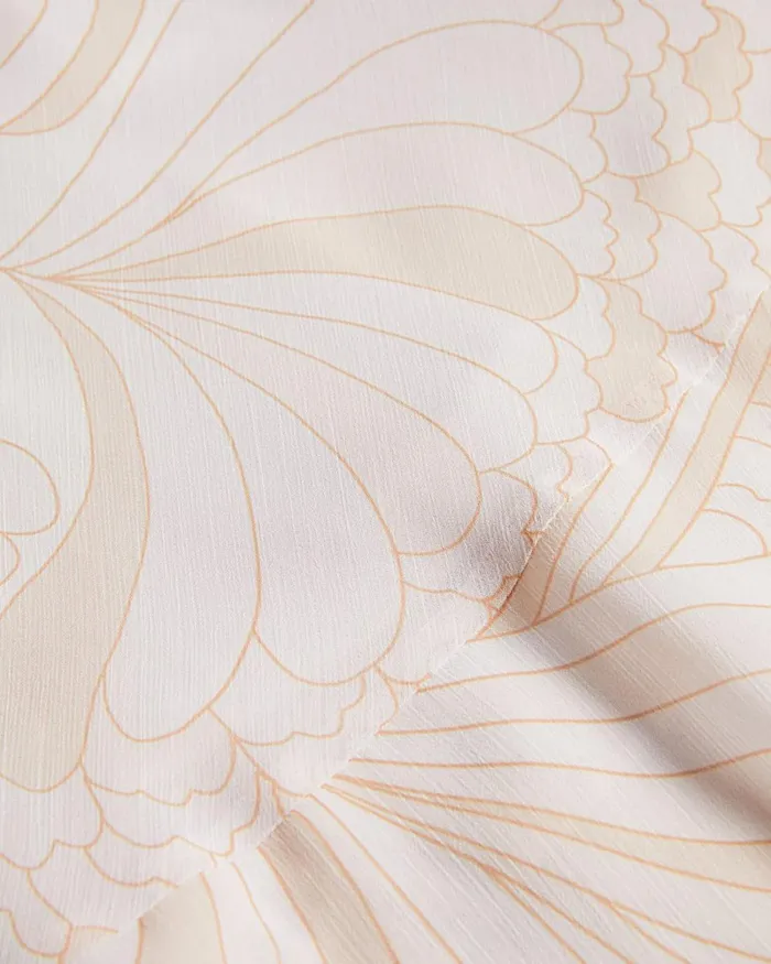 Paisley Ruffle Detail Maxi Dress Light Nude Women Ted Baker Clothing