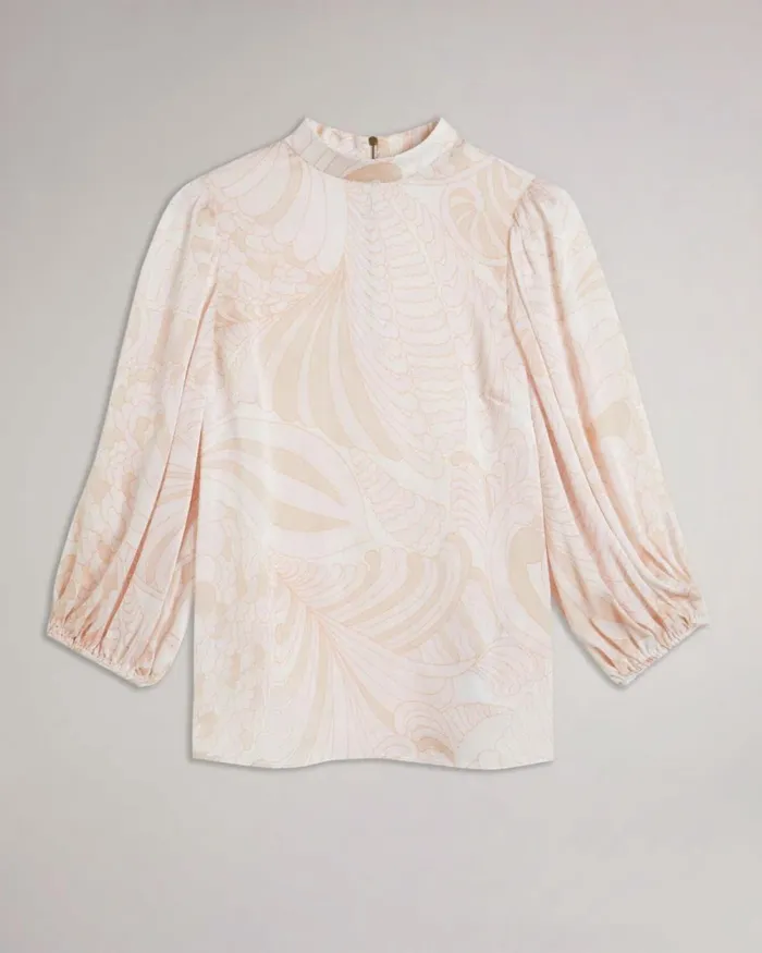 Paisley Top With Balloon Sleeve Light Nude Women Ted Baker Clothing