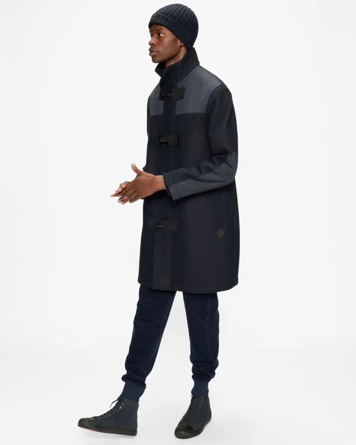 Panelled Duffle Coat Navy Men Ted Baker Coats and Jackets Panelled Duffle Coat Navy Men Ted Baker Coats and Jackets