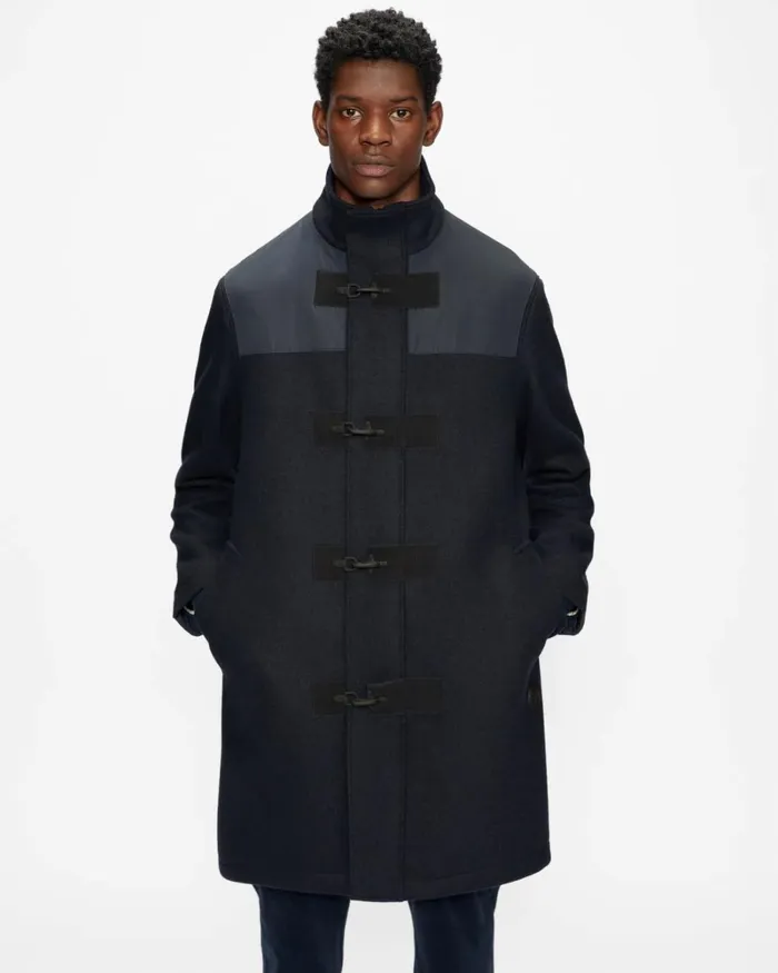Panelled Duffle Coat Navy Men Ted Baker Coats and Jackets Panelled Duffle Coat Navy Men Ted Baker Coats and Jackets