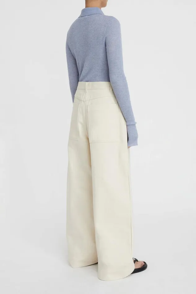 Pants And Shorts Women Lee Mathews LM Denim Pleat Pant Pants And Shorts Women Lee Mathews LM Denim Pleat Pant