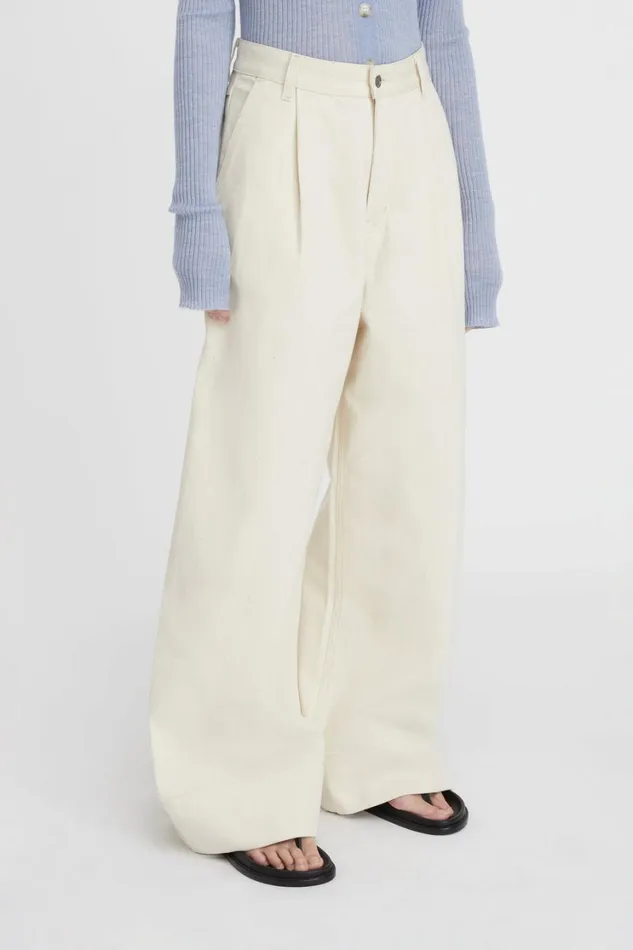 Pants And Shorts Women Lee Mathews LM Denim Pleat Pant Pants And Shorts Women Lee Mathews LM Denim Pleat Pant