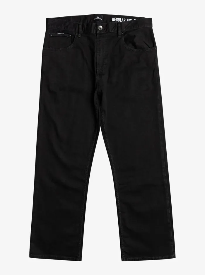 Pants Men Quiksilver Aqua Cult Ankle Washed Black Jeans Washed Black