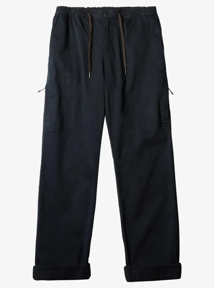 Pants Men Quiksilver Waterman Waterman After Surf Elastic Waist Pants Black