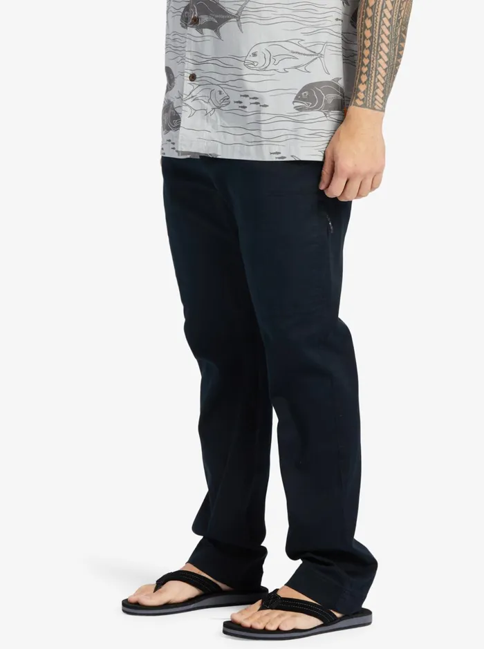Pants Men Quiksilver Waterman Waterman After Surf Elastic Waist Pants Black Pants Men Quiksilver Waterman Waterman After Surf Elastic Waist Pants Black