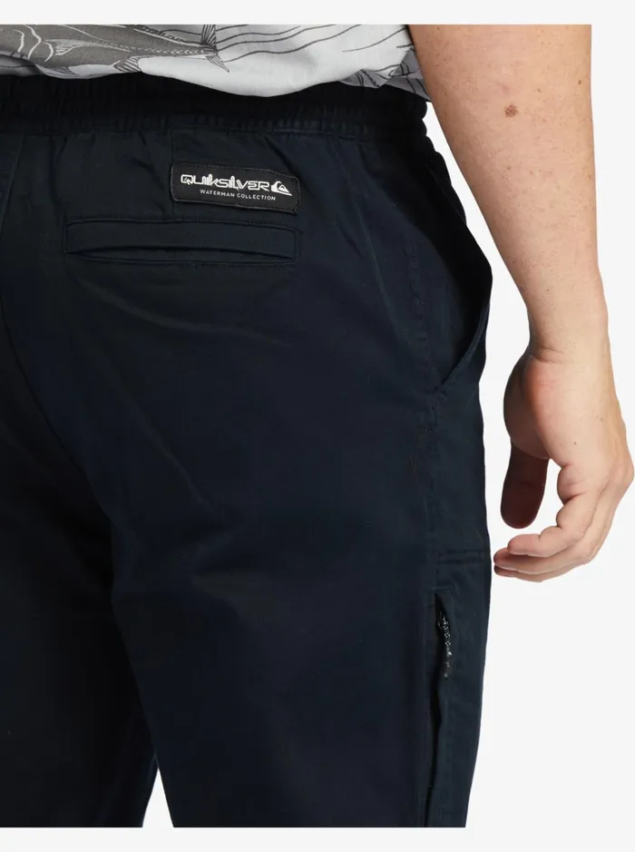 Pants Men Quiksilver Waterman Waterman After Surf Elastic Waist Pants Black Pants Men Quiksilver Waterman Waterman After Surf Elastic Waist Pants Black