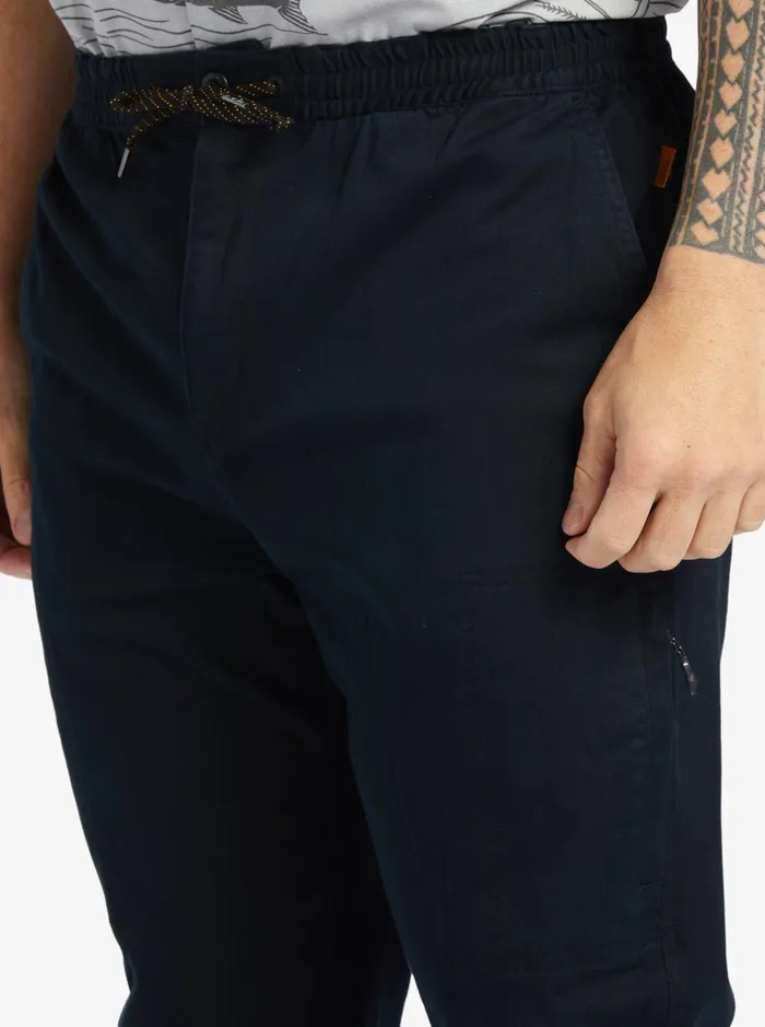Pants Men Quiksilver Waterman Waterman After Surf Elastic Waist Pants Black Pants Men Quiksilver Waterman Waterman After Surf Elastic Waist Pants Black