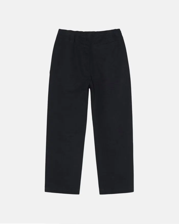 Pants Men Stussy BRUSHED BEACH PANT Black Pants Men Stussy BRUSHED BEACH PANT Black