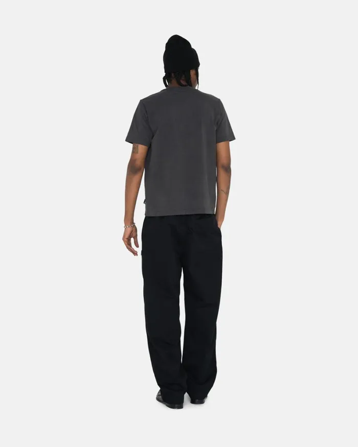 Pants Men Stussy BRUSHED BEACH PANT Black Pants Men Stussy BRUSHED BEACH PANT Black