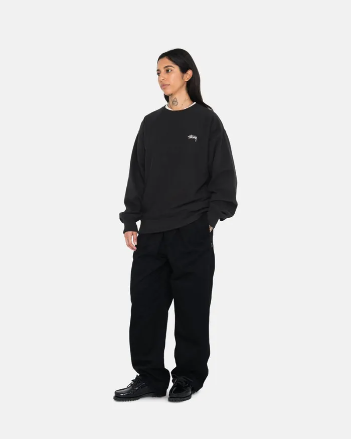 Pants Men Stussy BRUSHED BEACH PANT Black Pants Men Stussy BRUSHED BEACH PANT Black