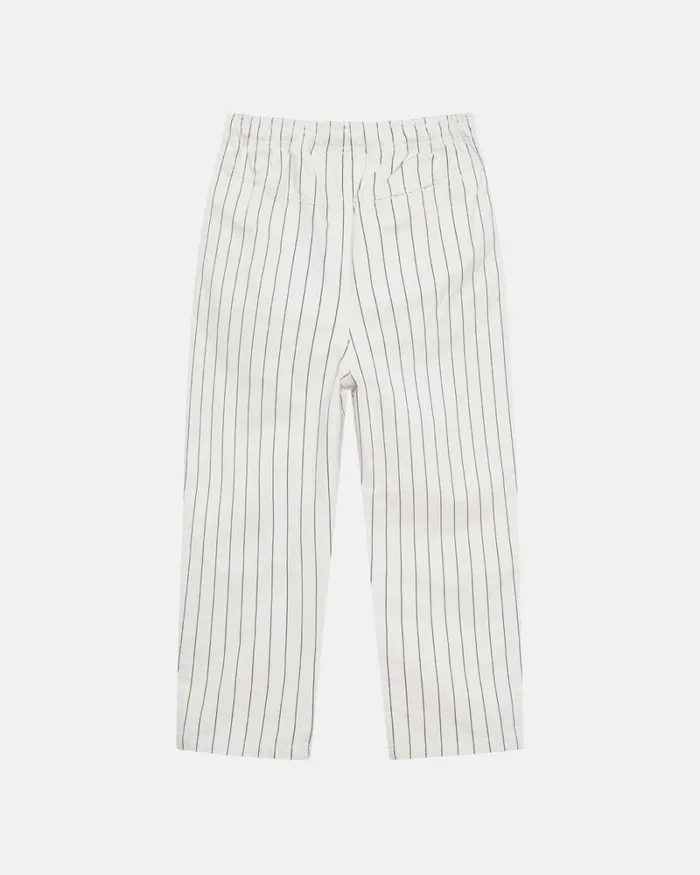 Pants Men Stussy BRUSHED BEACH PANT Bone Printed Stripe Pants Men Stussy BRUSHED BEACH PANT Bone Printed Stripe