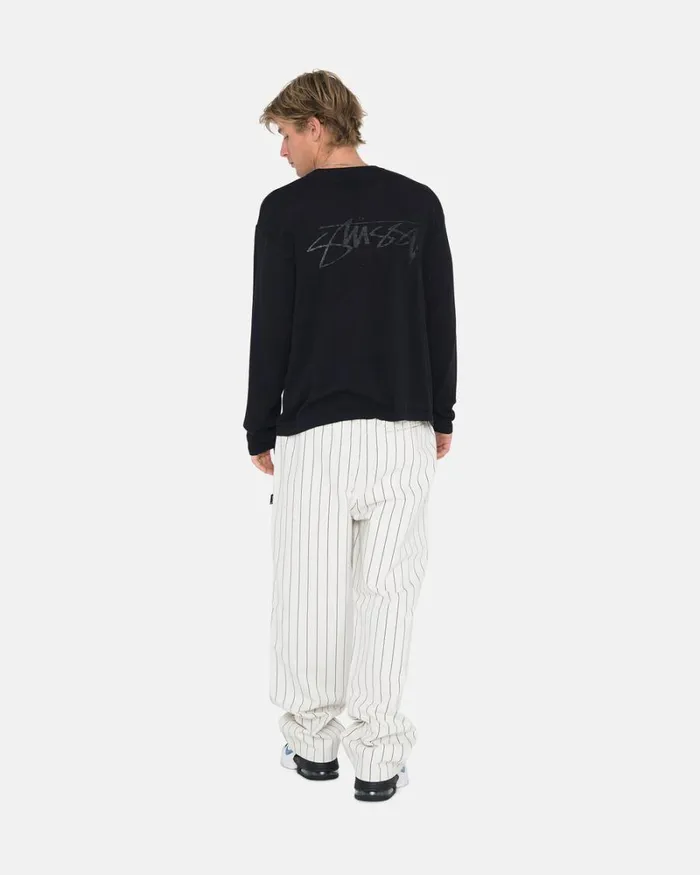 Pants Men Stussy BRUSHED BEACH PANT Bone Printed Stripe Pants Men Stussy BRUSHED BEACH PANT Bone Printed Stripe